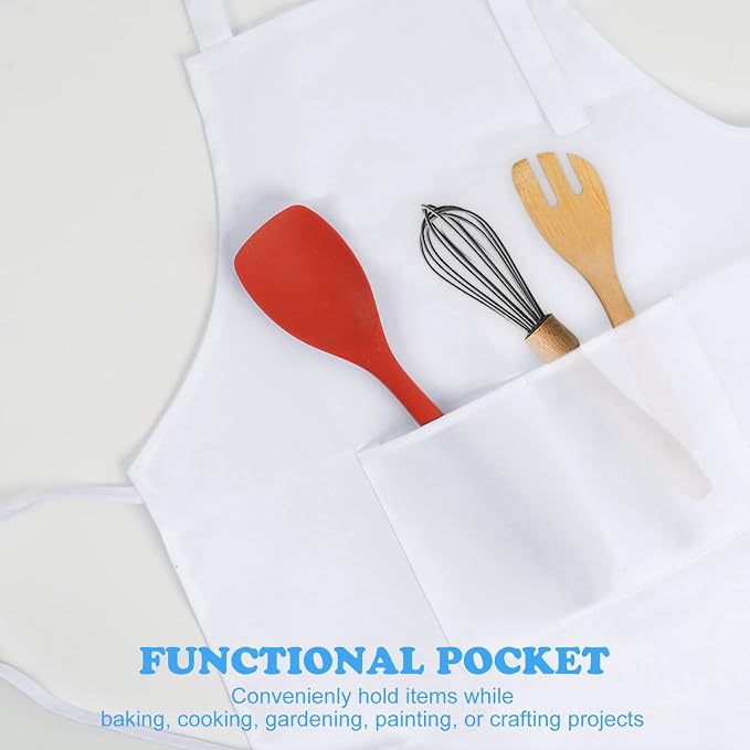 SINLAND Kids Apron with Pocket 2 Pack Children Chef Apron - Image 3