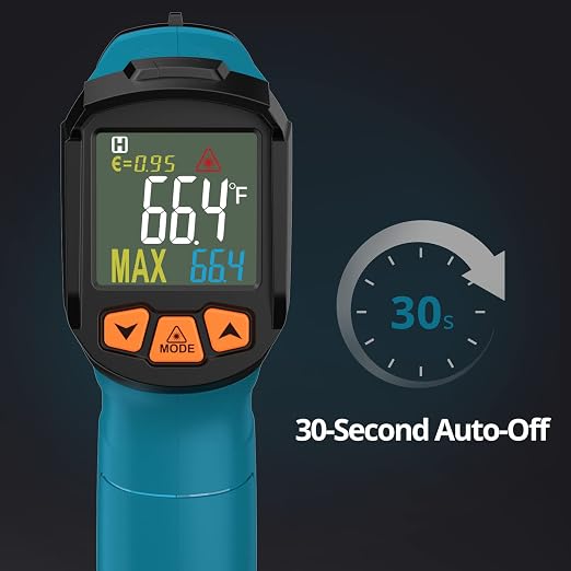Tilswall Infrared Thermometer, -58°F to 1472°F, Non-Contact Digital Laser - Image 5