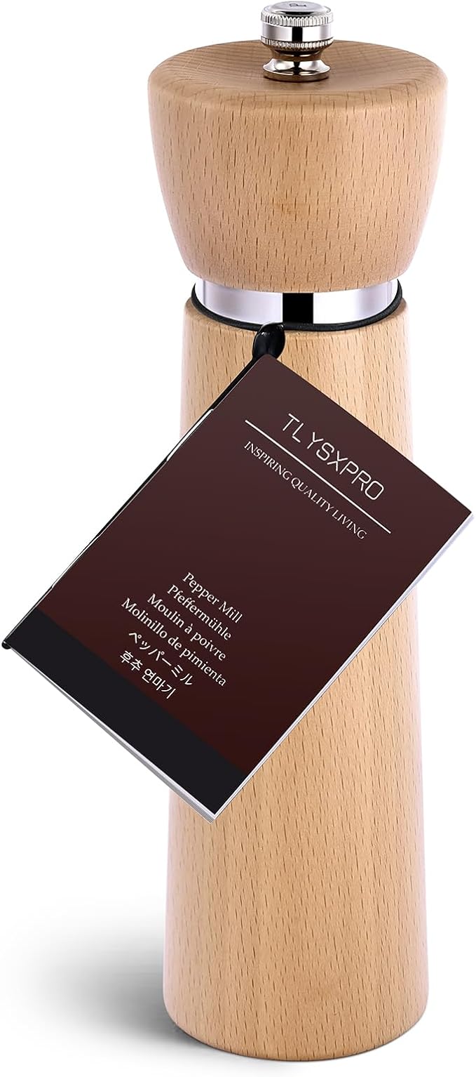 TLYSXPRO Wooden Pepper Grinder – Refillable Pepper Mill by TLYSXPROOfficial