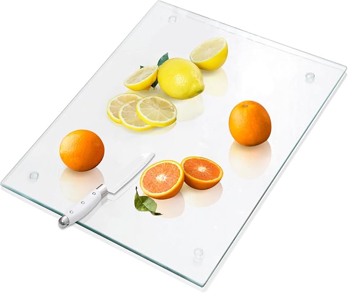 VASUHOME Large Tempered Glass Cutting Board by VASUHOME