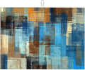 Modern Abstract Art Dish Drying Mat Blue Brown Gradient Painting Geometric by Unknown