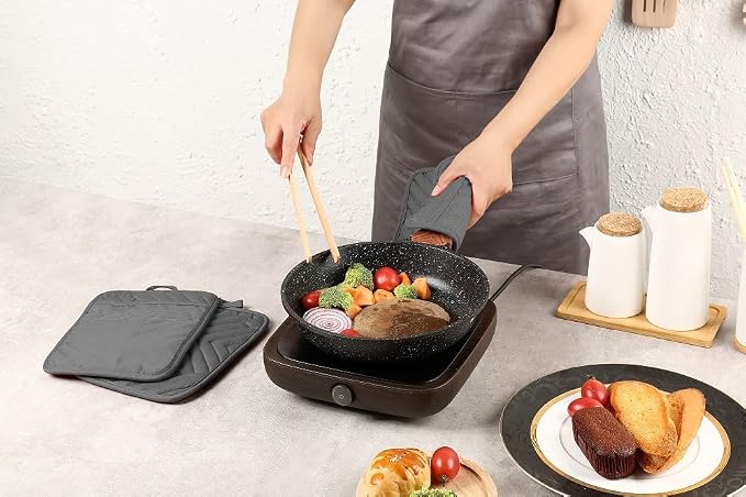 Oven Pot Holder with Pocket Cotton Heat Resistant Coaster Potholder Kitchen Hot - Image 6