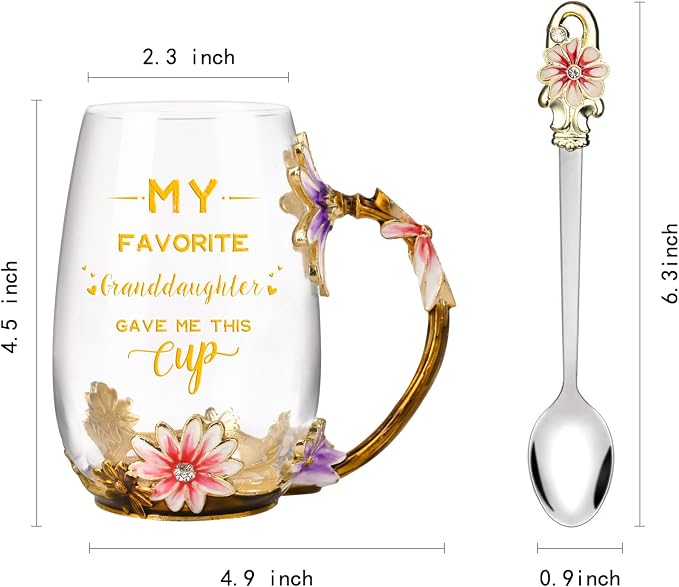 OEAGO Grandma Gifts from Granddaughter Tea Cup Birthday Grandparent Gifts - Image 2