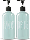 COHOSEGE Glass Soap Dispenser Set 2 Pack, 16 Oz Dish Soap Dispenser by COHOSEGE