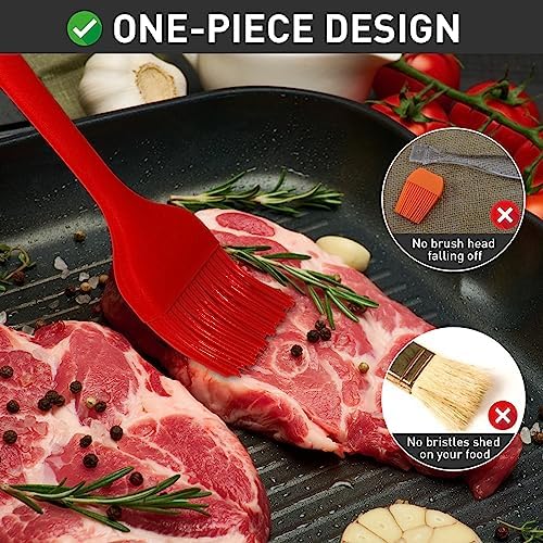 Begonia Silicone Basting Pastry Brush,2pcs 10+8 inch BBQ Sauce