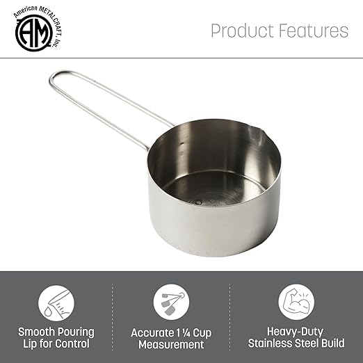 American Metalcraft MCW125 Stainless Steel Measuring Cup, Wire Handle, 1 - Image 3