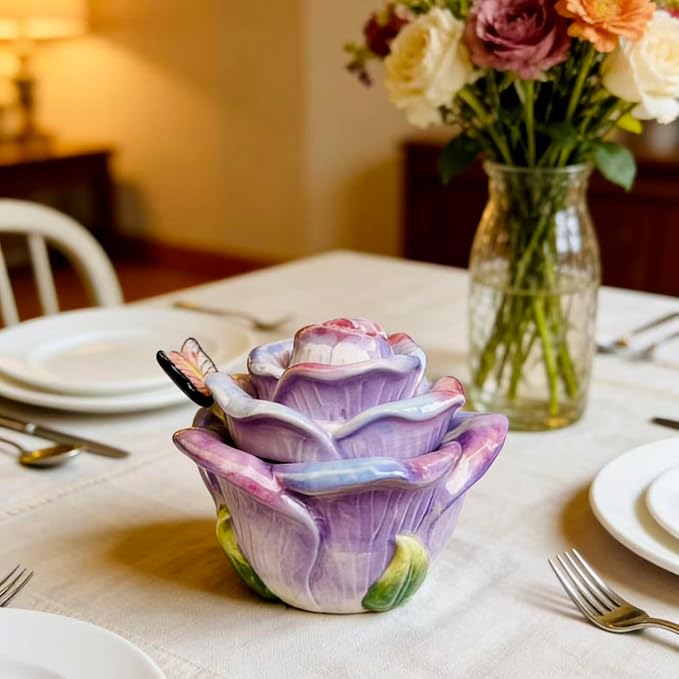 Ceramic Rose Spice Jars - Image 2