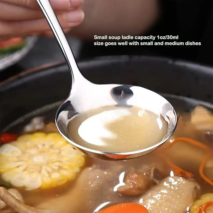 Small Ladle, 304 Stainless Steel Small Gravy Soup Serving Ladle - Image 4
