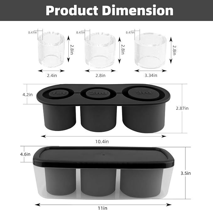 Tcamp Ice Mold for 30-40 oz Tumbler Cup, Silicone Ice Cube Tray - Image 6