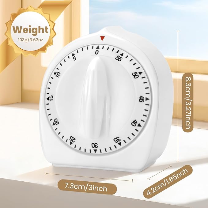 Kitchen Timers for Cooking, 60 Minute Wind Up - Image 2