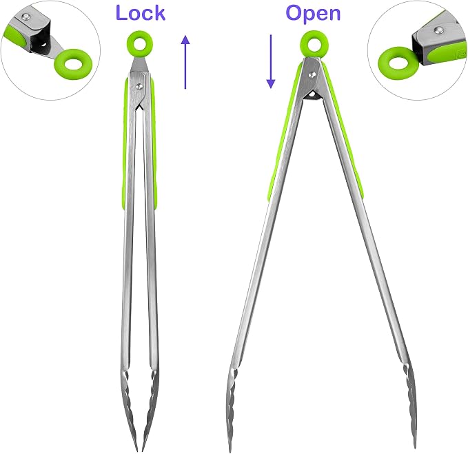 304 Stainless Steel Kitchen Cooking Tongs - Image 3