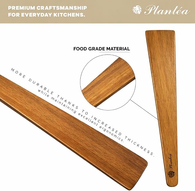 Wooden Spatula for Cooking Set of 2 – 12 Inch Acacia Wood Flat Spatula Turner & - Image 6