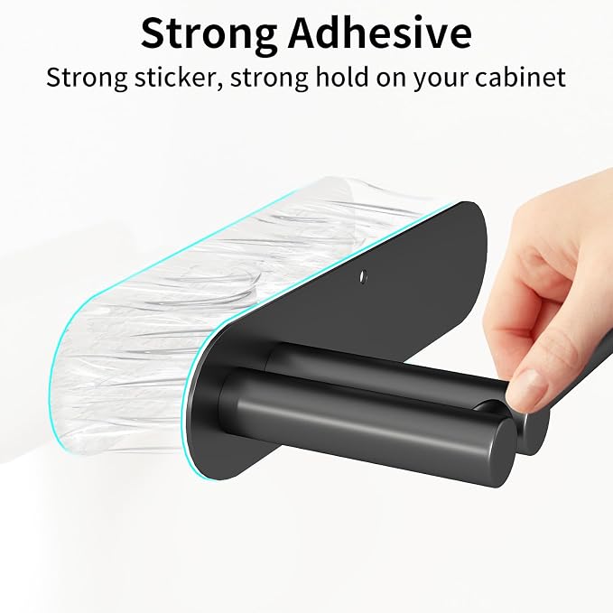 Paper Towel Holder Under Cabinet, Upgraded Dual-Rod Adhesive Paper Towel Holder - Image 4