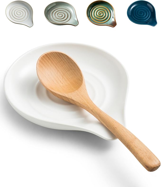 LAUCHUH Spoon Rest, 5 inch Large Spoon Holder by LAUCHUH
