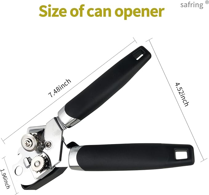 Safring Can Opener Manual, Handheld Strong Heavy Duty Stainless Steel Can Opener - Image 2