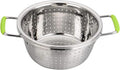 Stainless Steel Deep Colander Micro-perforated 2.5 Quart Metal Food Strainer by Contiup