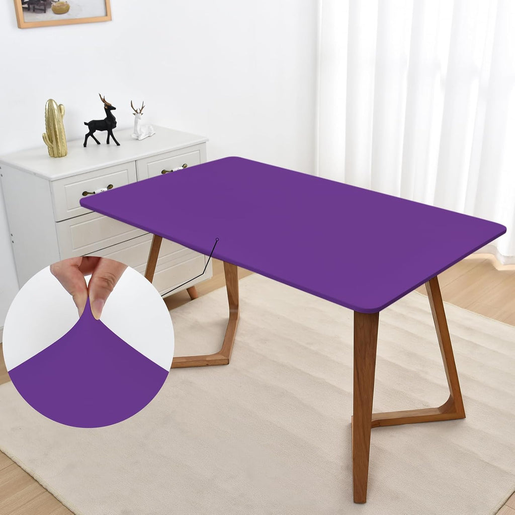 Rectangle Purple Tablecloth 42x72 Inch Fitted Fabric 6ft with Elastic