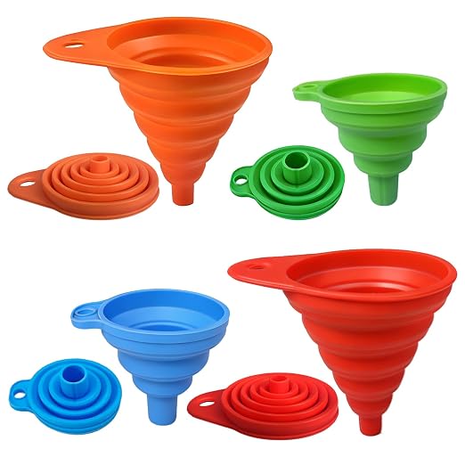 4-Pack Kitchen Funnel Set, Small and Large, Upgraded Kitchen Gadgets by DlnopeDirect