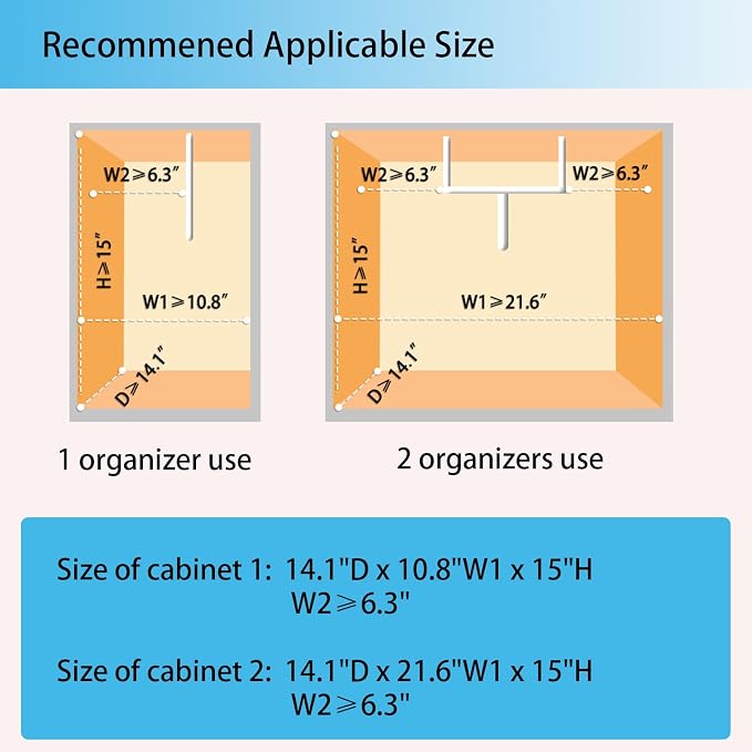TATAANTY Under Sink Organizer 2 Pack, 2 Tier Metal Under the Sink Storage - Image 8