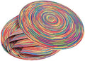 DOZZZ Round Braided Placemats Set of 6, 15 in Colorful Table Mats for