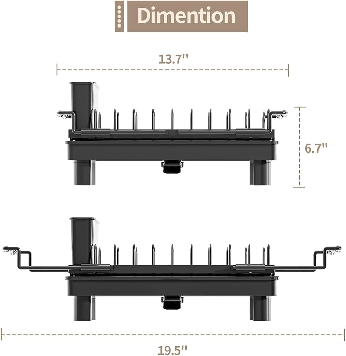SanDream Dish Drying Rack, Small Over Sink Dish Drying Rack, Expandable Over - Image 3