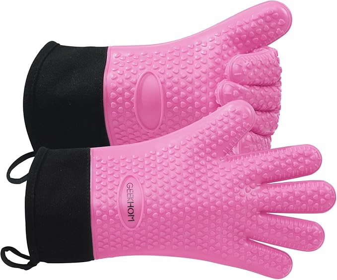 GEEKHOM BBQ Gloves Heat Resistant Oven Mitts by GEEKHOM