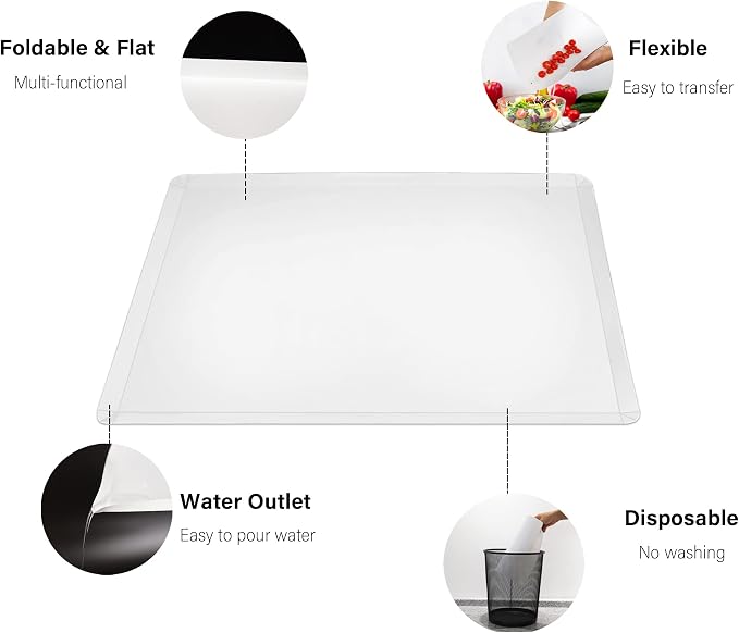 ZVP Disposable Cutting Boards 60 Count, Collapsible Cutting Board Sheet - Image 4
