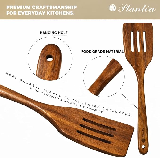 Wooden Spatula for Cooking – Premium Acacia Wooden Cooking Utensils Set of 4 - Image 6