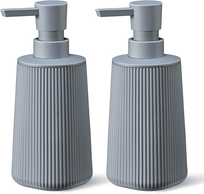 Gray 2 Pack Hand Soap Dispensers Set by zuxzmj