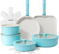 SENSARTE 17 Piece Ceramic Pots and Pans Set, Nonstick Detachable Handle Cookware by SENSARTE