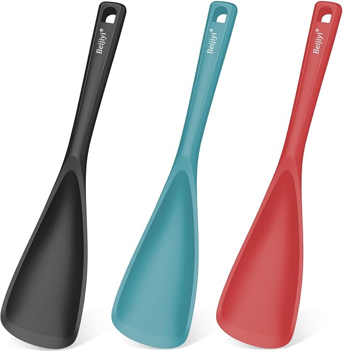 Beijiyi 3 Pack Silicone Spatula Spoon, 12.6 In, BPA-Free Seamless Design by Beijiyi