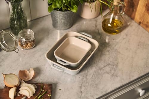 STAUB Ceramic 2-Piece Rectangular Baking Dish Set, Macaron Pastel Blue