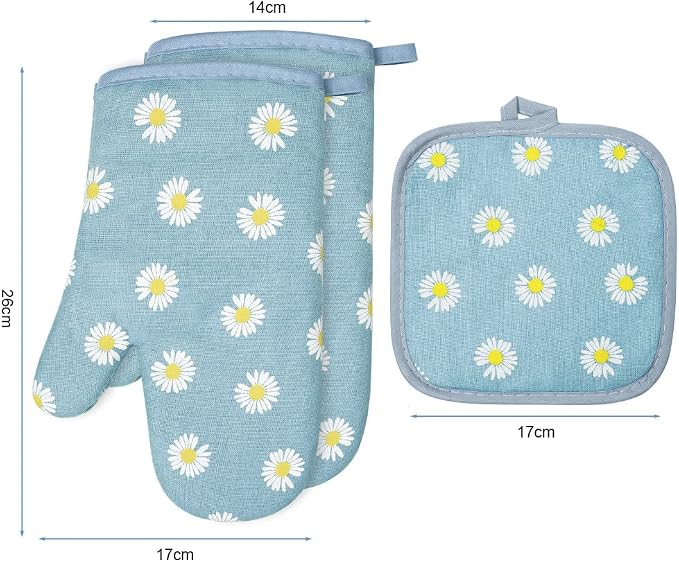 AUAUY Oven Mitts and Pot Holders, 392°F Heat Resistant Cooking Gloves and Hot - Image 6