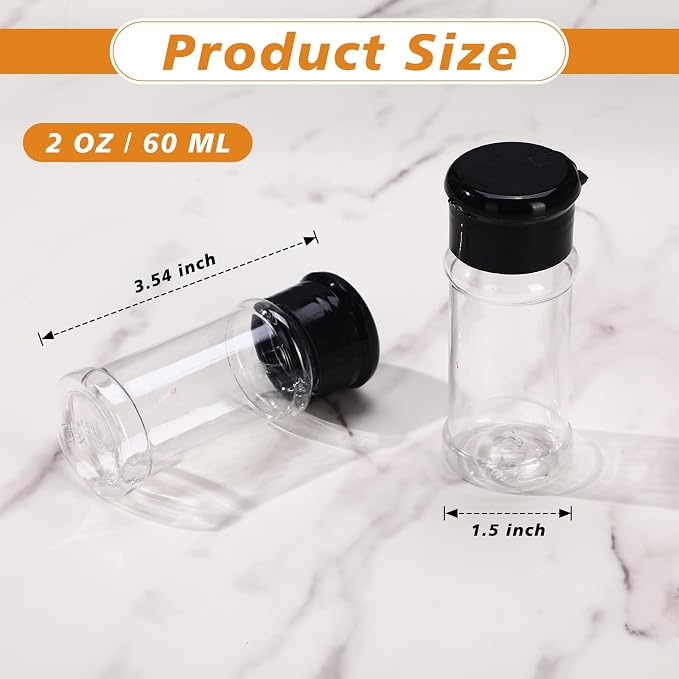 Amyhill 100 Pcs Plastic Spice Bottles Spice Jars - Image 2