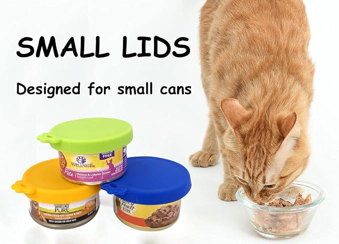 Comtim 3 Pack Cat Food Can Lids, Silicone Small Pet Food Can Lids Covers - Image 5