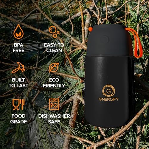 Vacuum Insulated Food Jar. Large 24oz Bowl incl. Folding Spoon, Cup.