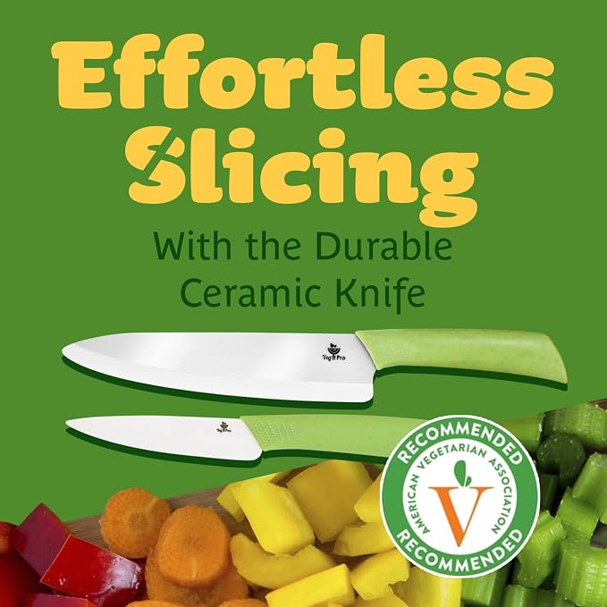 Ceramic Knife Set with Ergonomic Handle, Non-Reactive and Professional Chopping - Image 2
