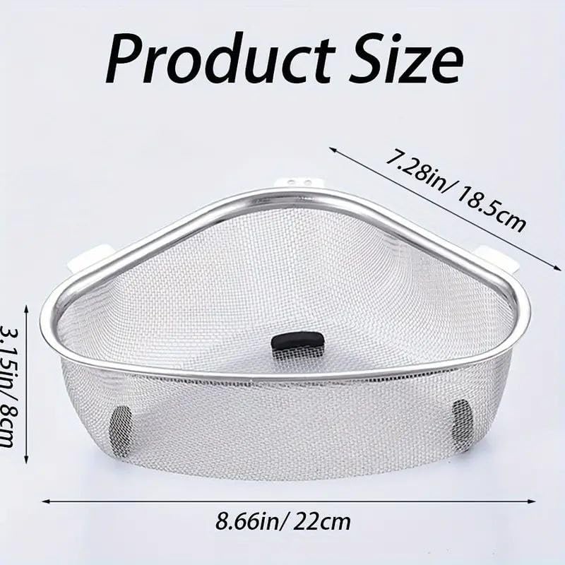 Stainless Steel Over-The-Corner-Sink Colander | Fine Mesh Strainer