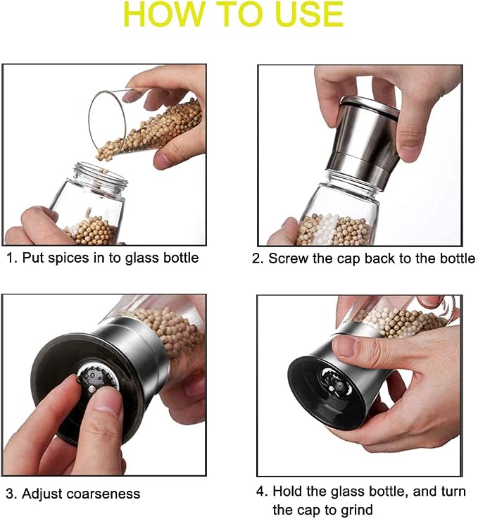 Premium Stainless Steel Salt and Pepper Grinder Set - Image 4