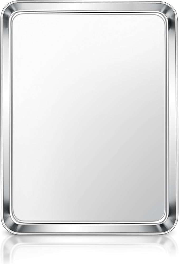 E-far Stainless Steel Baking Sheet, 12.4” x9.7” Baking Cookie Sheet Pan by E-far
