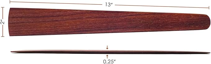 13 in Handmade Kitchen Cooking Utensil, Thin Dark Wood Saute Spatula, turning - Image 2