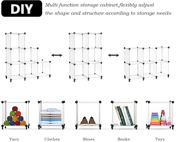 AWTATOS Closet Organizer 6 Cube Closet Storage Shelves DIY Stackable Clothes - Image 6