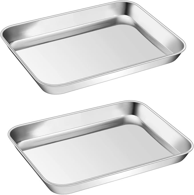 P&P CHEF 9 Inch Baking Cookie Sheet, Oven Pan Tray Stainless Steel Sheet Pan by PPCHEF