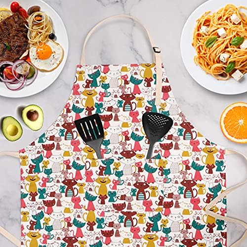 Cute Apron with 2 Pockets for Women, Kitchen Cooking Baking Aprons