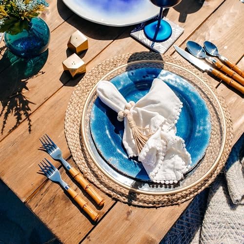 Cambridge Bamboo Plastic Handle 20-Piece Silverware Set for 4