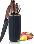 Kitchen Knife Set, Retrosohoo 6-Pieces Khaki Sharp Knife Block Set by RETROSOHOO