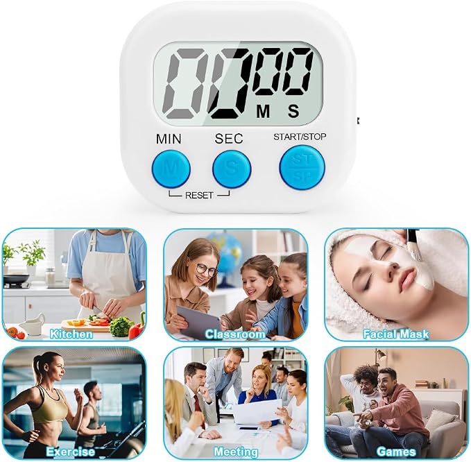 Digital Kitchen Timer, Magnetic Countdown Minute Simple Timer - Image 8