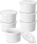 vancasso 10 oz Ramekins with Lid, Porcelain Creme Brulee Souffle Dishes by vancasso
