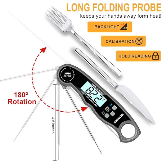 GDEALER Meat Thermometer Digital Instant Read Thermometer Ultra-Fast Cooking - Image 6
