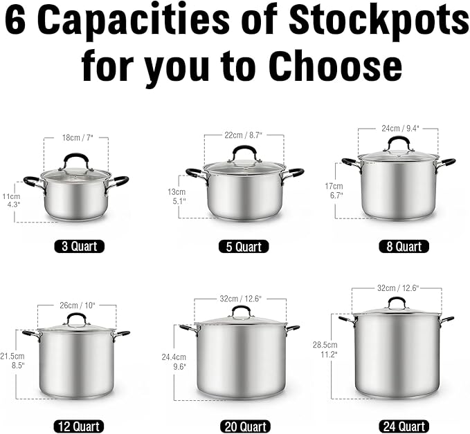 Cook N Home Stockpot Sauce Pot Casserole Pan Saucier Induction Pot - Image 2